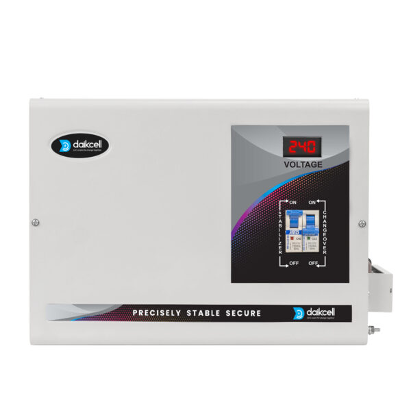 daikcell 5 KVA 90V-300V Heavy Duty Mainline Voltage Stabilizer for Home - 4000W - 20 Amps Load - 5 Year Warranty - DSR015 - White - Single Phase