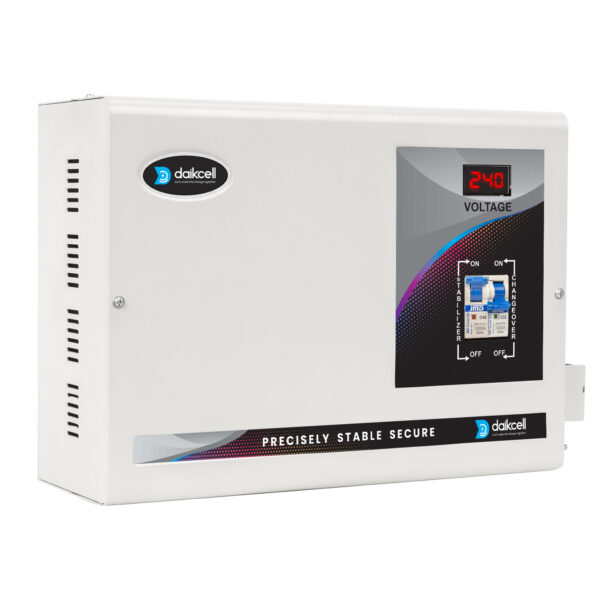 daikcell 7.5 KVA 130V-300V Heavy Duty Mainline Voltage Stabilizer for Single Phase Home - 6000W - 30 Amps Load - 5 Year Replacement Warranty - DSR044 - Grey