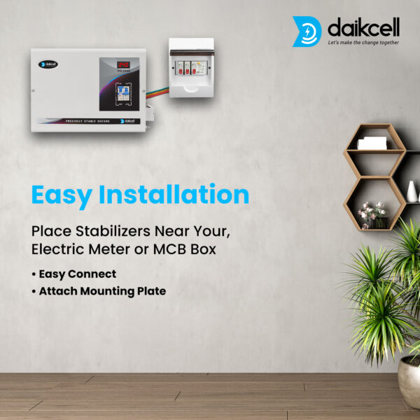 daikcell 3 KVA 90V-300V Mainline Heavy Duty Voltage Stabilizer for Home - 2400W - 12 Amps Load - Single Phase