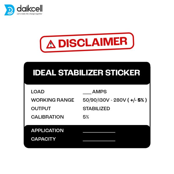 daikcell 5 KVA Copper 90V-300V Heavy Duty Mainline Voltage Stabilizer for Home - 4000W - 20 Amps Load - 5 Year Warranty - DSR016 - Grey - Single Phase