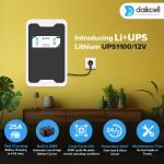 daikcell 2 in 1 Combo inbuilt Lithium-ion Inverter Battery for Home  | Pure Sinewave 1100 VA/12V | 1280 Wh with 13.6 Year Life | Wall-Mountable with 5 Year Replacement Warranty - Li1280 - 1KVA