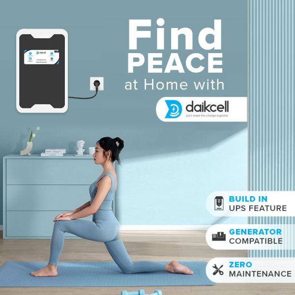 daikcell 2 in 1 Combo inbuilt Lithium-ion Inverter Battery for Home  | Pure Sinewave 1100 VA/12V | 1280 Wh with 13.6 Year Life | Wall-Mountable with 5 Year Replacement Warranty - Li1280 - 1KVA