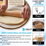 daikcell Fully Automatic Domestic Flour Mill Machine - 2HP Copper Motor Atta Chakki, 14-16 Kg/Hr Capacity, Stainless Steel Hopper, Low Voltage (170V) Multi-Grain Grinding - 5 Year Motor Replacement Warranty